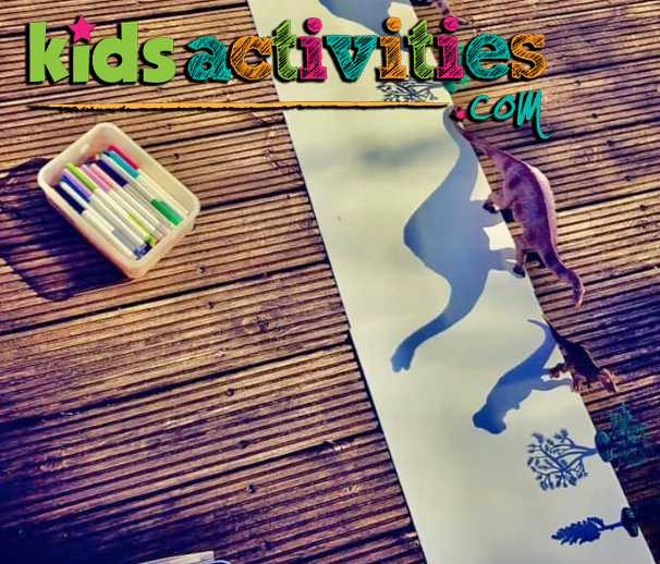 Dinosaur shadow art