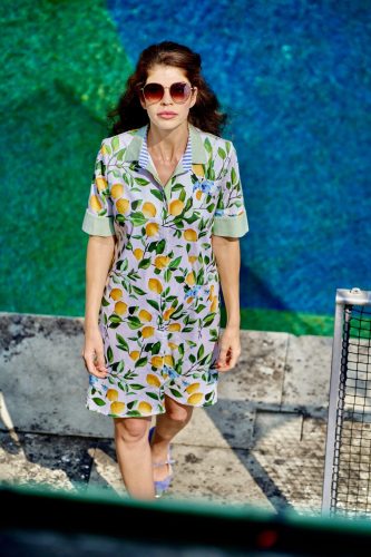 Lemon dress for couture auction